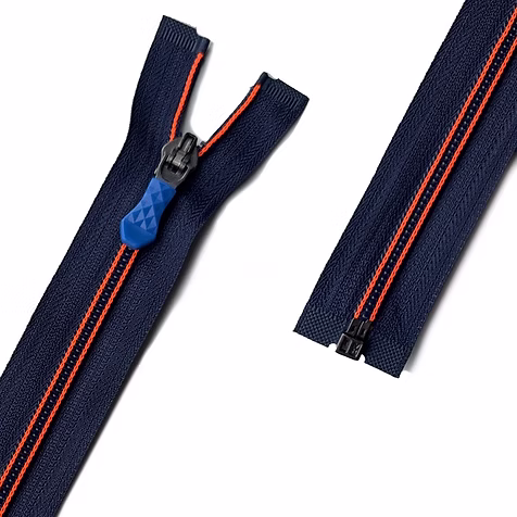 Colorful stitched nylon zipper