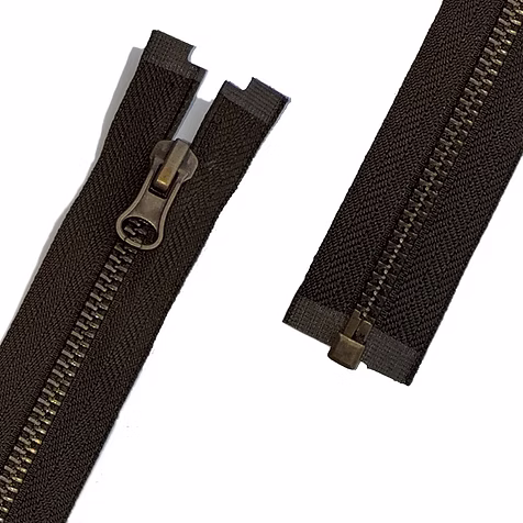 Antique bronze zipper